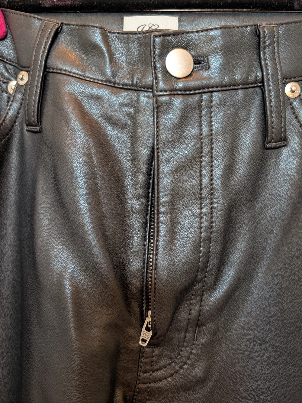 J. Crew Black Faux Leather Cropped Straight-Leg Pants